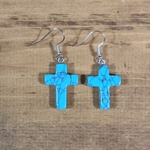 Turquoise Cross Earrings